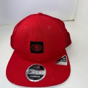 New Era Scarlet Sam Francisco 49ers Shanahan Square Trucker 9Fitey SnapBack